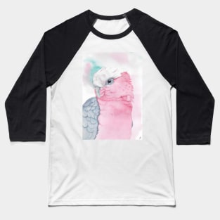 galah cockatoo pink watercolor portrait Baseball T-Shirt